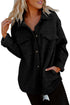 Lattice Texture Retro Flap Pocket Button Shacket